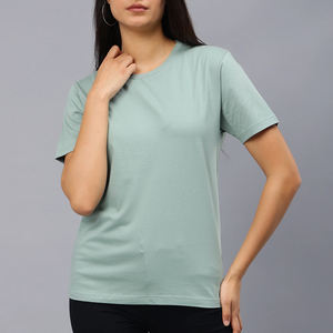Camiseta de Punto Sostenible de Talla Grande para Mujer, Moderna, Informal, con Patrón Sólido, Logotipo Personalizado, Ecológica, Transpirable, 180 g/m², 2025 - Product Image 5