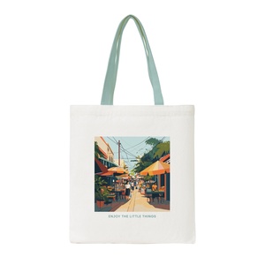 Sacs de plage en toile de coton de luxe recyclables lavables avec design personnalisable et bandoulière pour adultes - Product Image 3