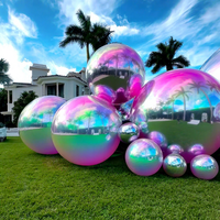 Ballon sphérique gonflable en PVC coloré, boule géante brillante pour défilé de mode et salon professionnel