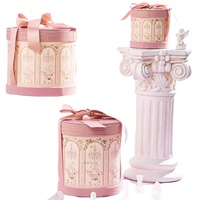 Retro Römische Fassförmige Runde Hochzeits-Bonboniere Premium Vorgefertigte Geschenkbox mit Vorgebundenem Band Nischen-Stil Gastgeschenk für Hochzeiten und Zeremonien