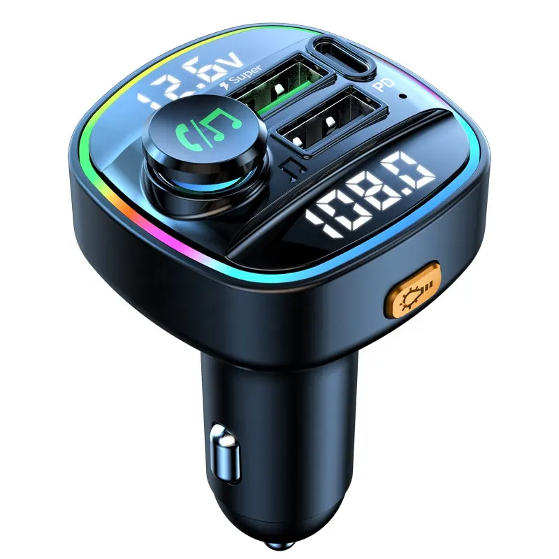 Wireless Bluetooth FM Radio Adapter Music Player USB PD20W Charger Car Kit with Hands-Free Calling Bluetooth FM Transmitter for