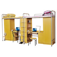Lit superposé multifonctionnel moderne et peu encombrant pour dortoir étudiant, hôpital, chambre à coucher, appartement, adolescents, usage commercial, avec bureau intégré en métal