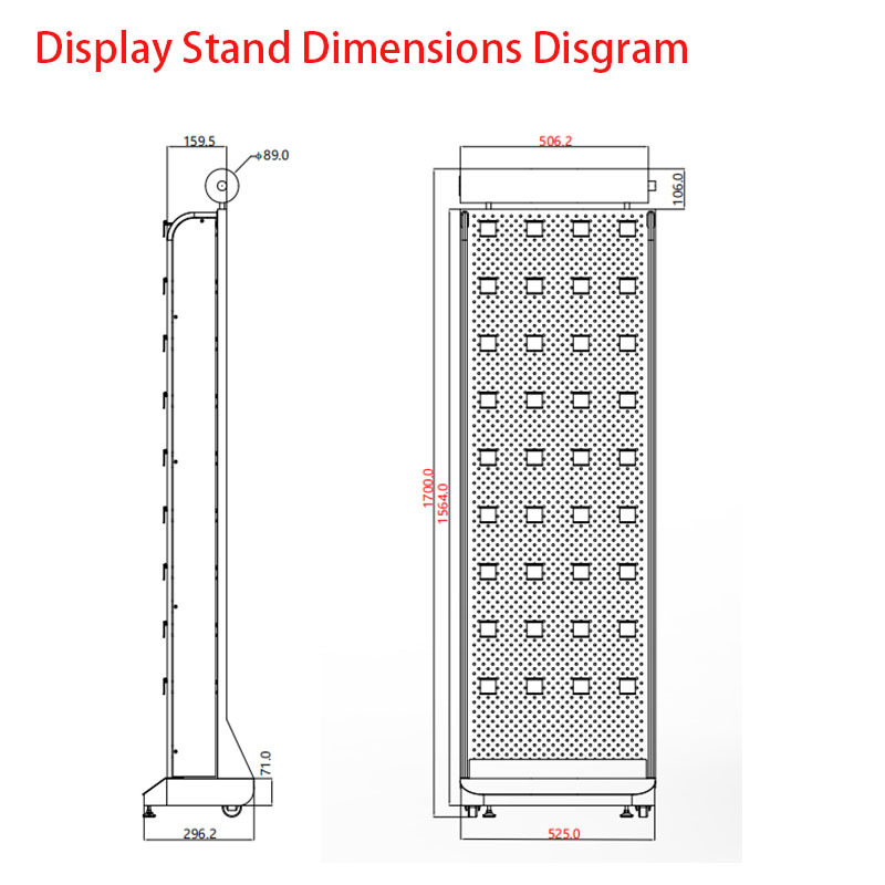 Apache Custom Metal Floor Battery Display Stand for Supermarket Retail Store Pegboard Hook Rack Lightbox Header Wholesale OEMODM — view 2