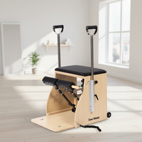 Chaise de Pilates Wunda en chêne premium, réglable, avec barre d'échelle, pour entraînement privé et étirement de la colonne vertébrale, pour studio de fitness