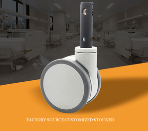 Kunden spezifisches 4-Zoll-TPR-Rad mit langem Stiel Universal PU Medical <span class=keywords><strong>Bed</strong></span> <span class=keywords><strong>Caster</strong></span> für Office & Hospital Twin 5 <span class=keywords><strong>Caster</strong></span> <span class=keywords><strong>Wheels</strong></span> Center Control - Product Image 3