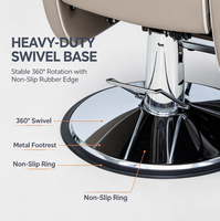 Fauteuil de barbier électrique inclinable, 360° °   Chaise de coiffeur pivotante avec base hydraulique
