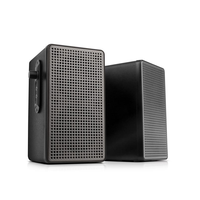 Altavoz de Madera Compacto con Sonido Potente y Bajos Mejorados, Cubierta de Rejilla Metálica para Oficina, Altavoz 2.0