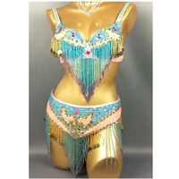 Nayaking Costume de danse du ventre pour femmes soutien-gorge et ceinture de danse du ventre Tribal Sexy costume de danse professionnel carnaval soutien-gorge ceinture
