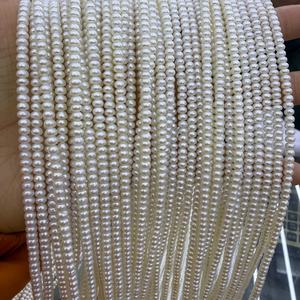 Perlas de Agua Dulce Sueltas de Grado AA de 15 Pulgadas, 2*<span class=keywords><strong>4</strong></span> <span class=keywords><strong>mm</strong></span>, Blancas, Forma Redonda Cuadrada, Hebra Natural Fresca al por Mayor para Joyería - Product Image 4