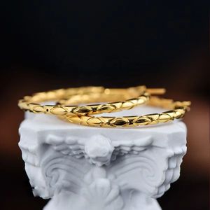 Aros de Oro Puro de 18K Xinfly Au750, Resistentes al Deslustre, Genuinos, Circulares Grandes, Estilo Bonito para Mujer, Regalo de Boda, Joyería - Product Image 4