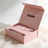 Boîtes d'emballage de luxe pour vêtements, boîtes rigides en papier magnétique de qualité supérieure, boîtes roses pour l'emballage