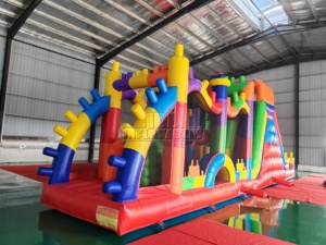 Parcours de défi gonflable interactif en PVC de 0,55 mm, style bloc, pour <span class=keywords><strong>location</strong></span> de jeux d'extérieur - Product Image 4