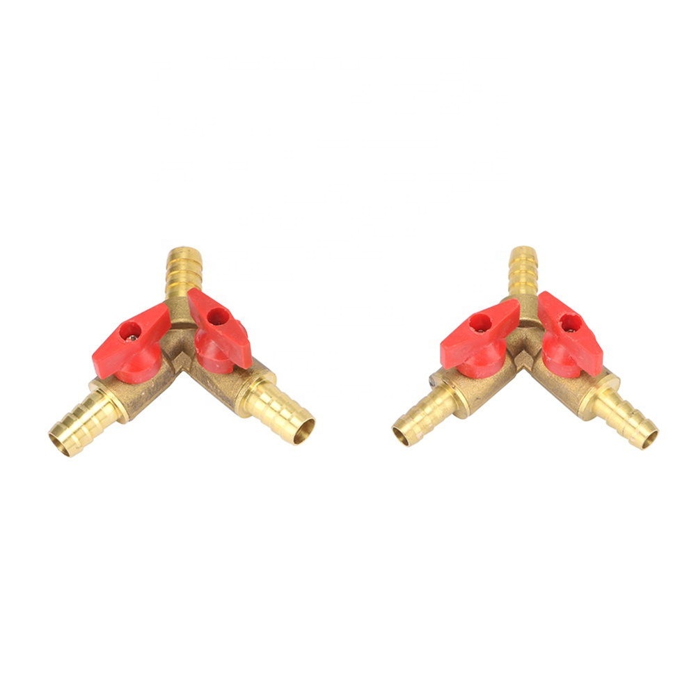 5/8" Brass Hose Barb Ball Valve Kit - With Stainless Steel Clamps For Water, Oil, Gas