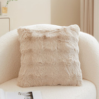 Housse de coussin décorative en peluche pour canapé, taie d'oreiller en peluche d'hiver 43x43cm, un côté