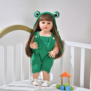 Poupée Bébé Reborn en Silicone et Vinyle de 55 cm, Fille, Cheveux Longs, Haute Qualité, pour Enfants - Product Image 4