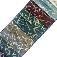 Superbe Offre Spéciale – Velours Italien en Microfibre Tricotée 100% Polyester, Imprimé Feuille d'Or Bronzée, Ignifuge