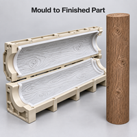 Moule décoratif en résine Tietuo + noyau en silicone pour colonne en bois PU C295-G1, résistant à la chaleur, fabrication en usine, MOQ 1 ensemble