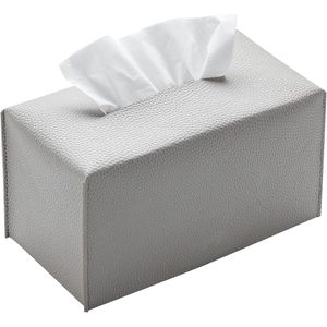 Boîte à mouchoirs en cuir PU, support rectangulaire avec ceinture de fixation inférieure – Organisateur décoratif moderne, imperméable et durable, portable - Product Image 1