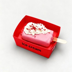 Vassoio Personalizzato per Gelati da <span class=keywords><strong>Asporto</strong></span>, Scatola di Carta Monouso per Hot Dog e Fette di Torta, Scatole per Sandwich con Inchiostro di Soia, Basso MOQ - Product Image 2