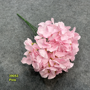 Flores Artificiales de Hortensia de Bajo Costo, 5 Cabezas, Color Blanco, Rosa Claro, Azul y Verde, Sin Hojas, para Decoración de Bodas y Eventos - Product Image 4