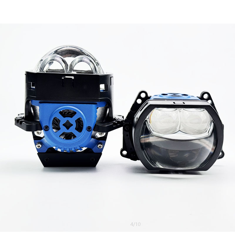 3 Inch Bi LED Projector Lens Headlight High Power 46 to 76W 6000K Super Bright Car Retrofit Headlamp for Universal Automobile