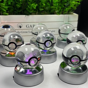 天然ガラスクォーツポーケモン球体カスタマイズされた天然ランダムミューポーケモン漫画の役割ギフト - Product Image 2