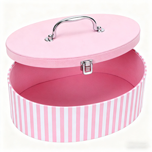 Valise rigide en carton rose biodégradable et recyclable, fabriquée à la main, avec logo personnalisé en métal, mignonne <span class=keywords><strong>mini</strong></span>-boîte cadeau, finition brillante - Product Image 3