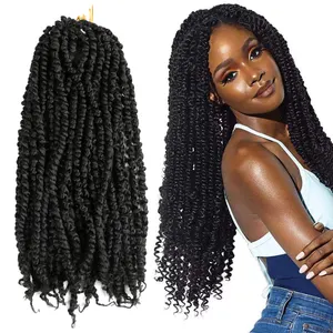 Extensiones trenzadas preloclong cortas, muestra gratis, estilos de extensión Micro ondulado que el cabello usar para cabello de ganchillo Natural Passion Twist