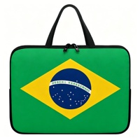 Sac d'ordinateur personnalisé avec drapeau sublimé de la République Fédérative du Brésil, sacoche pour ordinateur portable en néoprène imperméable