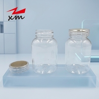 Bouteilles à pilules PET vides transparentes avec bouchons à vis dorés, contenants de stockage en plastique pour capsules de vitamines et compléments alimentaires