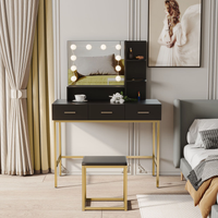 2023 chaud noir moderne italie bois vanité pour enfants dressing Rose lumières autour de miroir maquillage vanité pour armoire armoires de cuisine