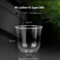 Fabriek Direct 90Mm Wegwerp Transparante Pp Cup Voor Melk Thee Koffie Vruchtensap Dranken Kwaliteit Plastic Blister Beker