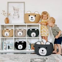 Paniers de rangement d'animaux mignons faits à la main pour enfant, paniers cadeaux marron clair 10.5 \ "D X 8.5 \" H pour baby shower