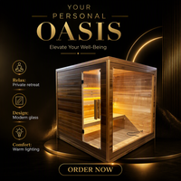 Prix de gros usine – Sauna de luxe en cèdre rouge, cabine carrée en bois pour 4 à 6 personnes, sauna extérieur