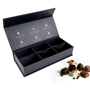 Phong Cách Mới Màu Đen Sang Trọng Thực Phẩm Giấy Hộp Quà Tặng Bao Bì Biểu Tượng Tùy Chỉnh Và Kích Thước Sô Cô La Kẹo Lật Từ Hộp Quà Tặng Giấy Thực Phẩm Hộp - Product Image 2