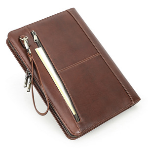 Housse en cuir de vachette portable avec poche intégrée pour téléphone et porte-stylo pour <span class=keywords><strong>iPad</strong></span> <span class=keywords><strong>Pro</strong></span> <span class=keywords><strong>11</strong></span>, sac de rangement pour journal B5 - Product Image 1
