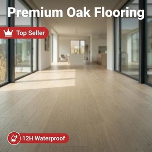 <span class=keywords><strong>Parquet</strong></span> en bois d'ingénierie multicouche en chêne blanc 12mm 14mm, écologique, à clipser, antidérapant - Product Image 1