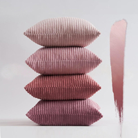 Housse de coussin courte en velours côtelé uni rayé amovible, style européen, pour canapé et chambre à coucher, vente en gros