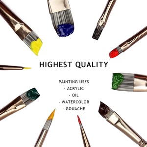 Juego Profesional de 10 Pinceles de Pelo de Nailon con Mango de Madera para Acuarela, Acrílico y Óleo, Suministros de Arte para <span class=keywords><strong>Dibujo</strong></span> - Product Image 5