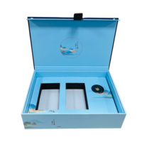 Coffret Cadeau de Luxe Personnalisé Haut de Gamme pour Pot de Safran Bleu, Thé et Bougie, avec Doublure en Mousse, Revêtement UV et Gaufrage