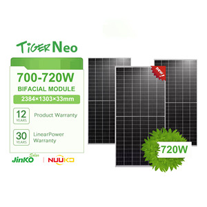 Panneaux solaires HJT de type N mono bifaciaux à double verre, nouveau produit de niveau 1, 700W 705W 710W 715W 720W, prix panneaux solaires 580W N- - Product Image 1