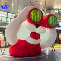Modèle gonflable Chenghuang en forme de pastèque et de mouton avec télescope - Accessoires décoratifs d'extérieur sur le thème des fruits d'été pour centres commerciaux