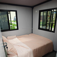 Maison modulaire portable à double aile extensible de 20 pieds, construction rapide, 2 chambres, maison préfabriquée compacte pour bureau de chantier