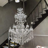 Lustre Maria Theresa en cristal de luxe doré pour salon, éclairage intérieur, lustre de club, lampe suspendue LED pour plafond en métal