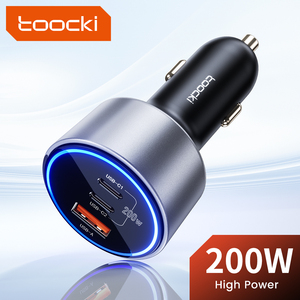 Toocki 高速 200W 车载充电器 3 端口同时充电宽电压范围，适用于车内手机、平板电脑、游戏设备 - Product Image 2