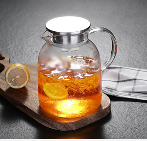 Vente chaude 100% soufflé à la bouche <span class=keywords><strong>prix</strong></span> de gros 1800ml pichet à eau en verre borosilicaté avec couvercle - Product Image 6