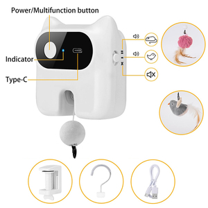 Yun, juguete automático ajustable para gatos de interior, gran oferta, Bola de felpa mecánica, plumas, movimiento interactivo eléctrico, juguete para mascotas, ruido - Product Image 5