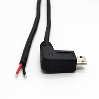 Câble d'alimentation à angle L Micro USB B nu avec queue de cochon Personnalisé 90 degrés droite/gauche V8 USB Micro B vers câble à extrémité ouverte étamé