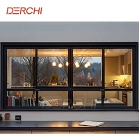 DERCHI Design moderne Marque américaine Fenêtres insonorisées à double vitrage en aluminium Fenêtres coulissantes à cadre horizontal mince bon marché
