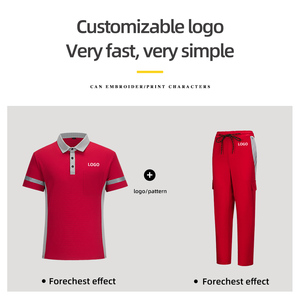 Mono de <span class=keywords><strong>trabajo</strong></span> de poliéster transpirable antiestático personalizado para <span class=keywords><strong>hombre</strong></span>, polos reflectantes de manga corta, pantalones, uniformes de <span class=keywords><strong>trabajo</strong></span> cómodos - Product Image 2